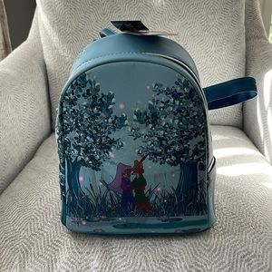 NWT Robin Hood and Maid Marian Loungefly. Gorgeous rare blue Loungefly.